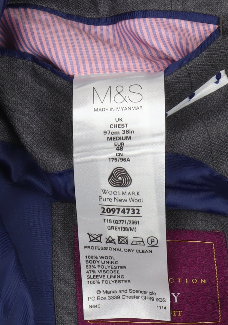 Marks and Spencer Grey Blazer, 38R Men's Business Wear