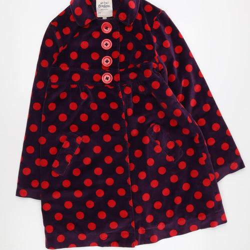 Mini Boden Girls Polka Dot Velvet Coat, Size 11-12, Multicoloured