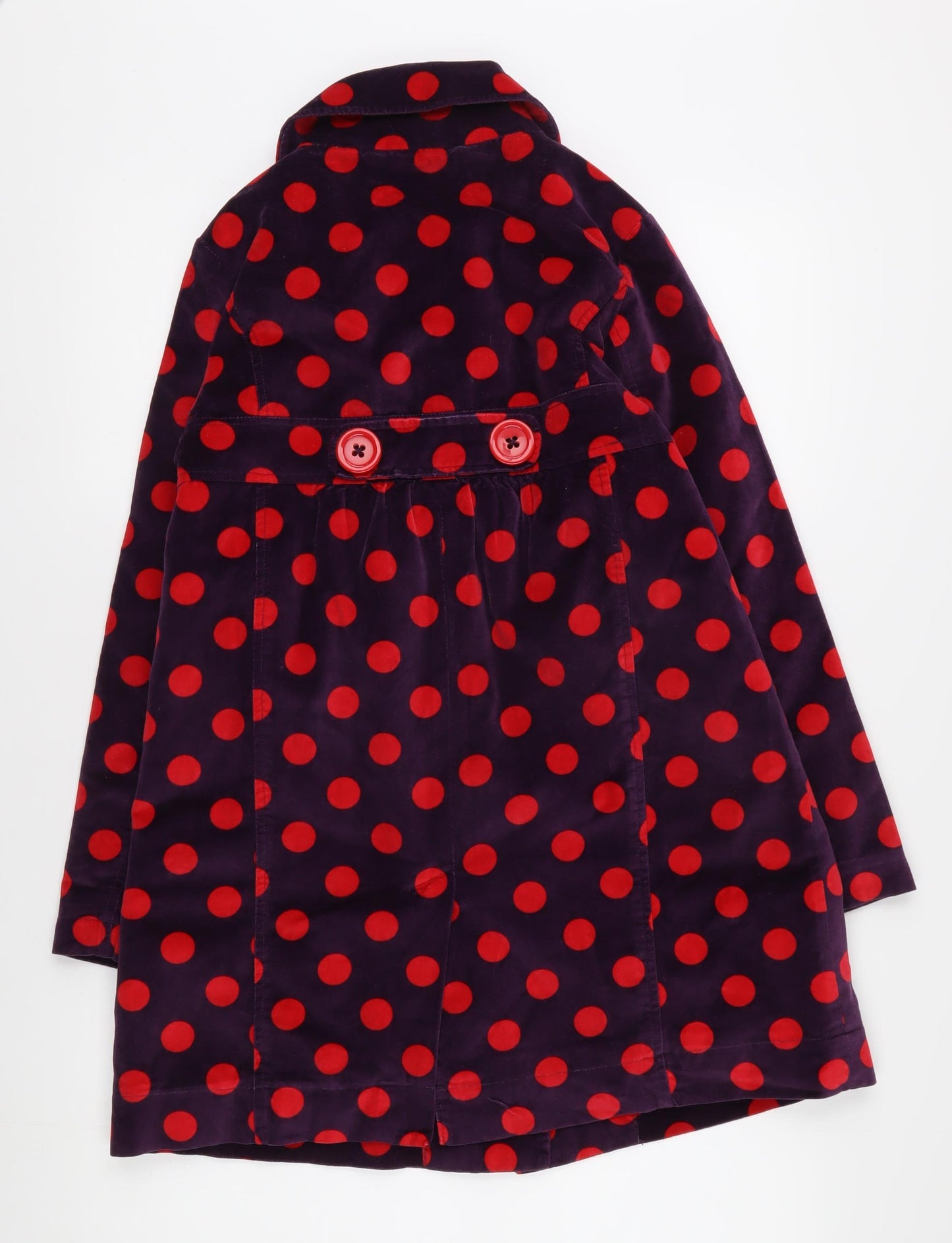 Mini Boden Girls Polka Dot Velvet Coat, Size 11-12, Multicoloured
