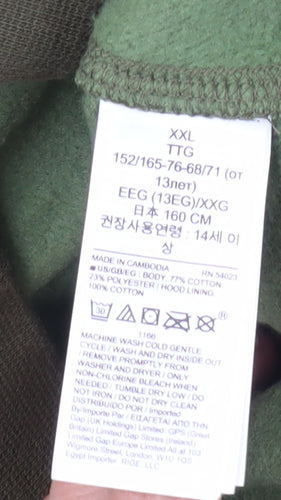 GAP Boys Green Camouflage Pullover Hoodie, Size 14 Years
