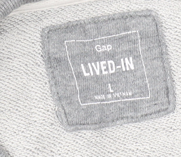 Gap Men's Grey Long Sleeve Casual Top Size L