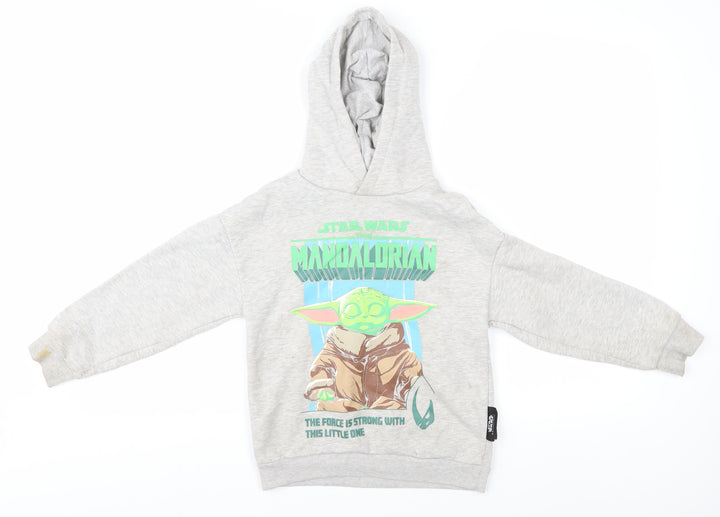 Star Wars Boys Grey Yoda Hoodie 7-8 Years Pullover