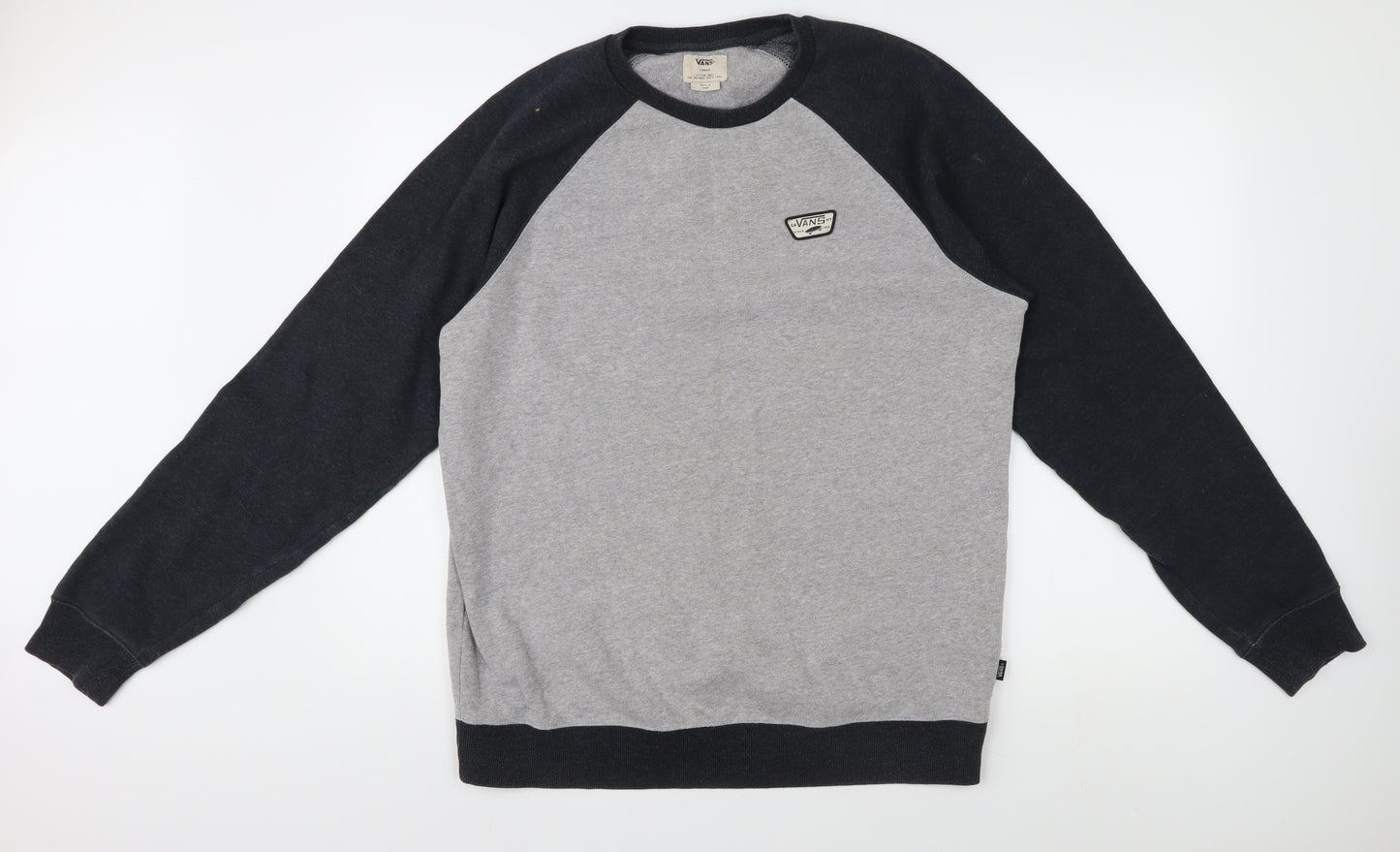 Vans Men's Grey Long Sleeve Crew Neck Jumper Large