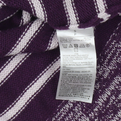 Gap Women's Purple Striped Pullover Jumper, Size S