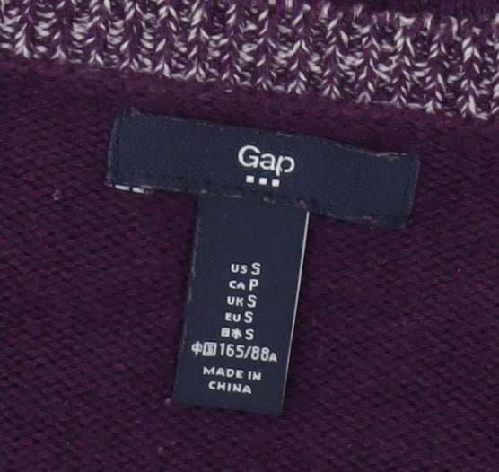 Gap Women's Purple Striped Pullover Jumper, Size S
