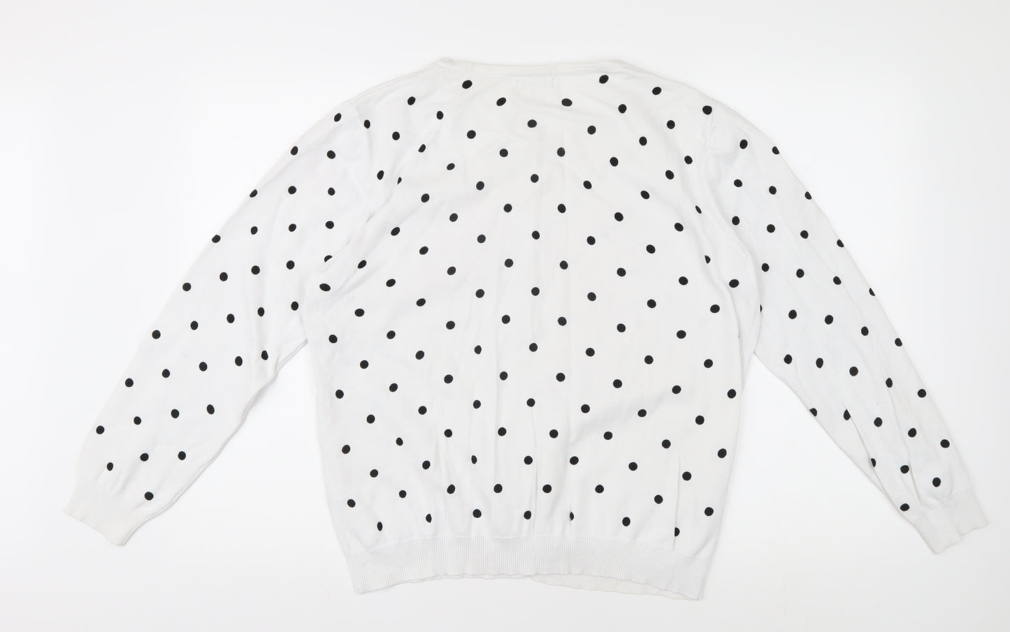 Damart Women's White Polka Dot Cardigan Size 12