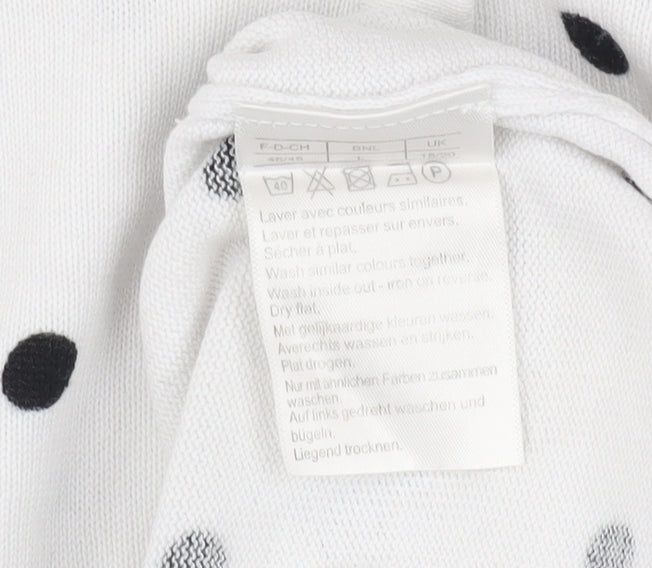 Damart Women's White Polka Dot Cardigan Size 12