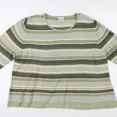 Eastex Women's Green Striped Pullover, Size 18