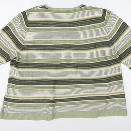 Eastex Women's Green Striped Pullover, Size 18