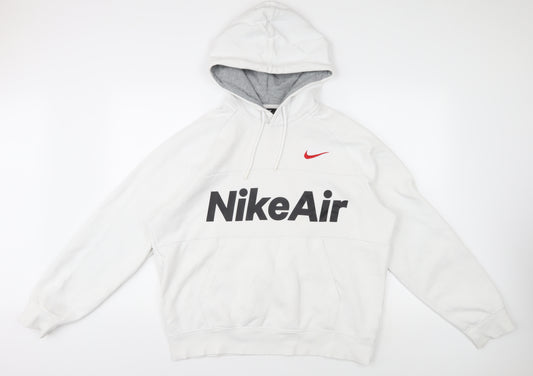 Nike Air White Men's M Hoodie - Sports, Logo, Pullover