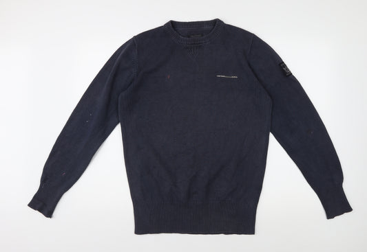 Firetrap Men's Blue Cotton Pullover in Size L