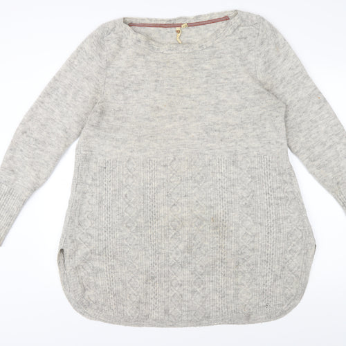 White Stuff Grey Wool Blend Women's Pullover Jumper, Size 16