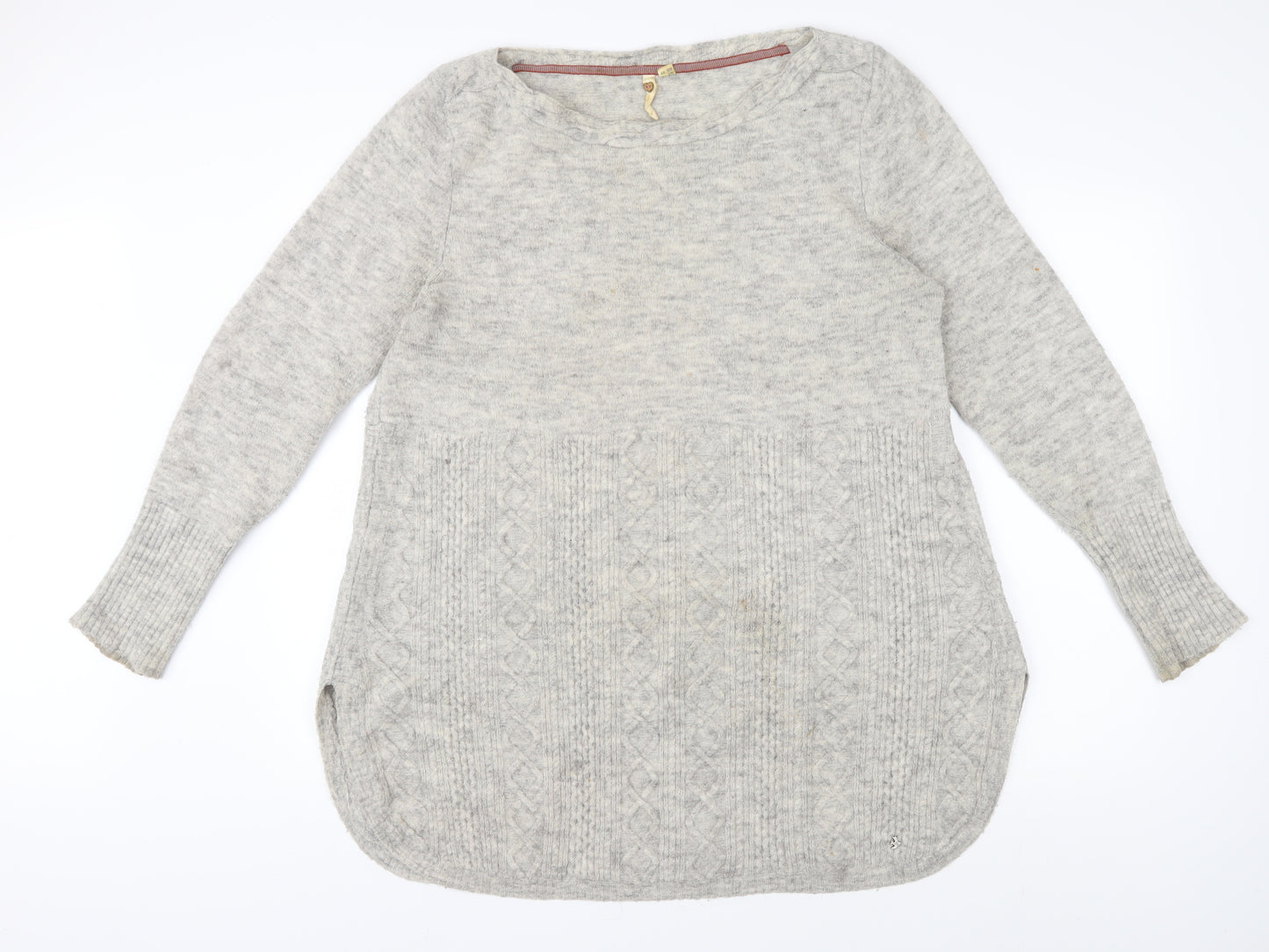 White Stuff Grey Wool Blend Women's Pullover Jumper, Size 16