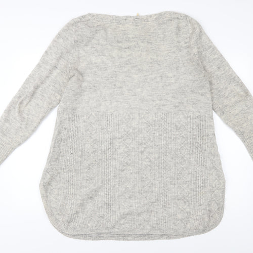 White Stuff Grey Wool Blend Women's Pullover Jumper, Size 16