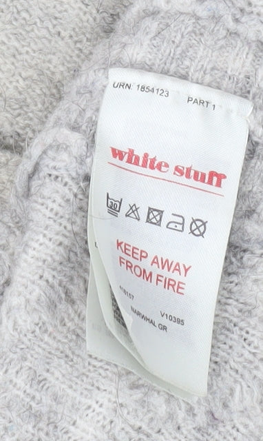 White Stuff Grey Wool Blend Women's Pullover Jumper, Size 16