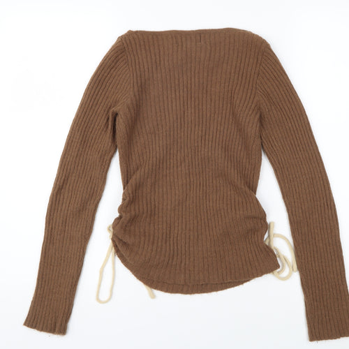 Cider Women's Brown V-Neck Pullover Jumper M