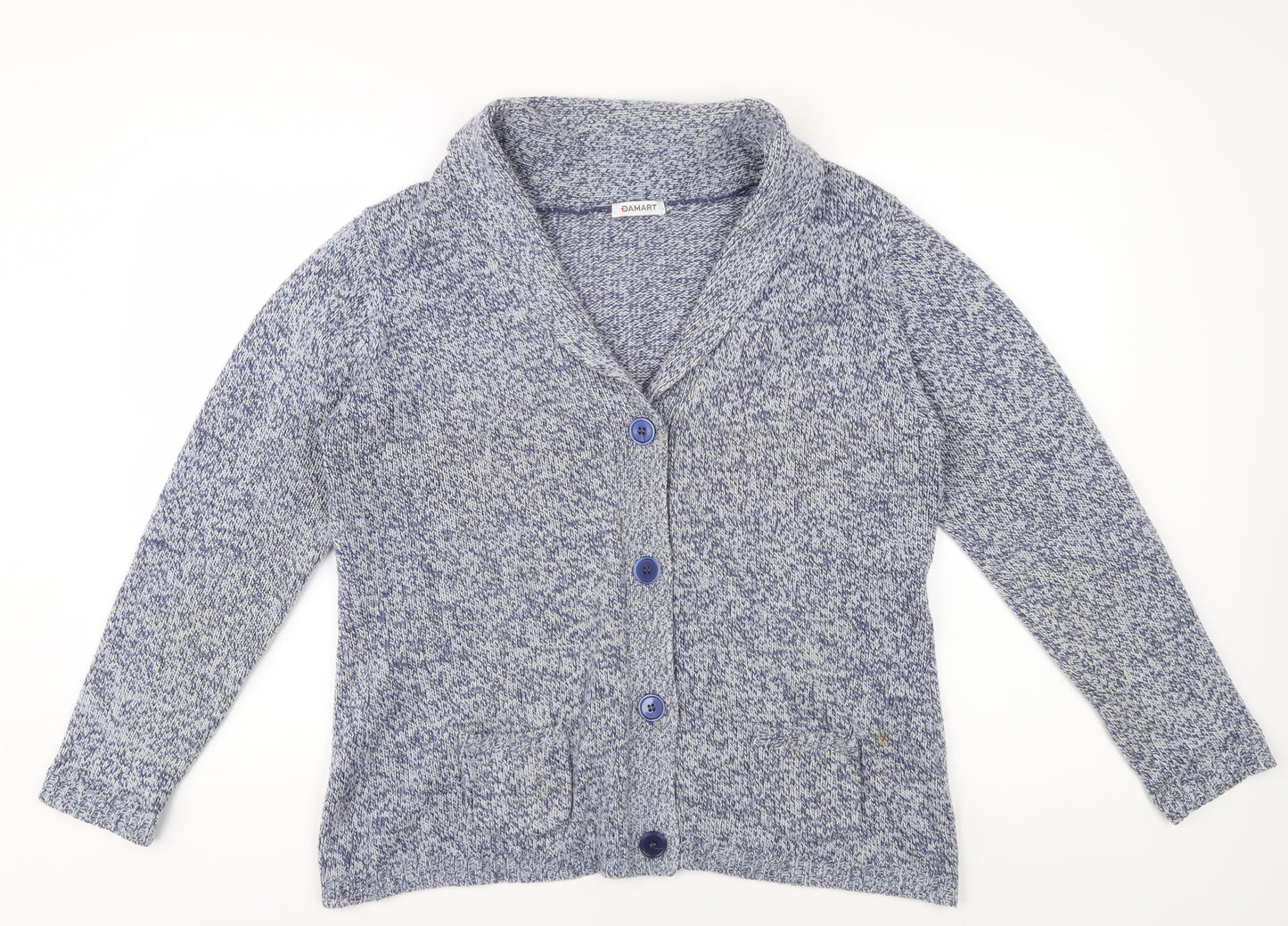 Damart Women's Blue Cardigan Size M Collared