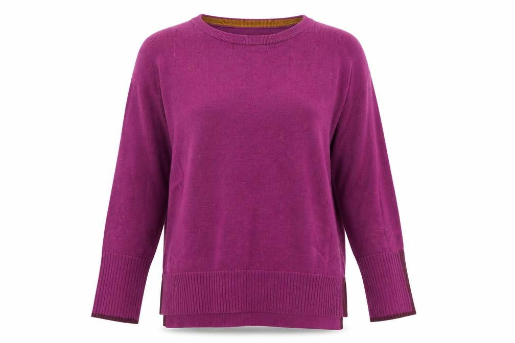 Front view of White Stuff Women's Purple Wool Jumper, size 10