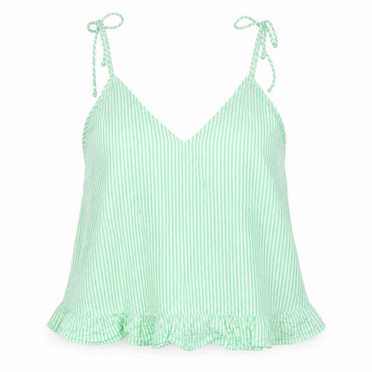 Front view of ASOS Green Striped Camisole Blouse UK 12