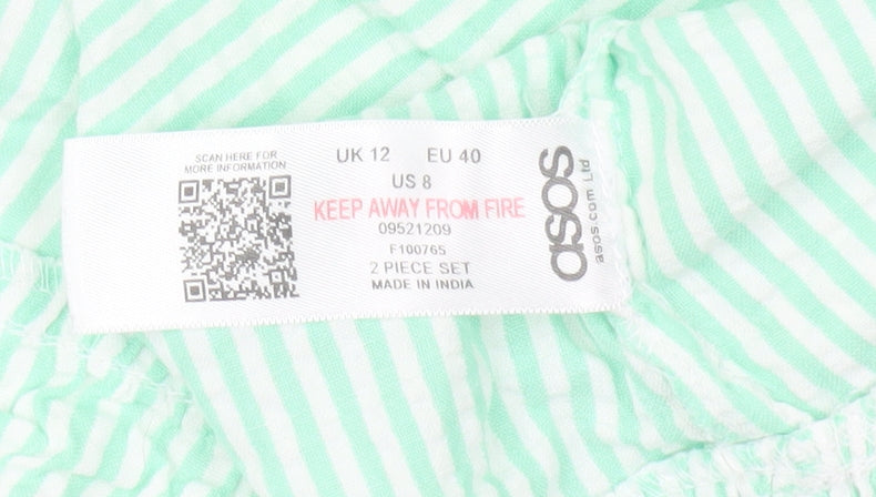 ASOS Green Striped Camisole Blouse UK 12