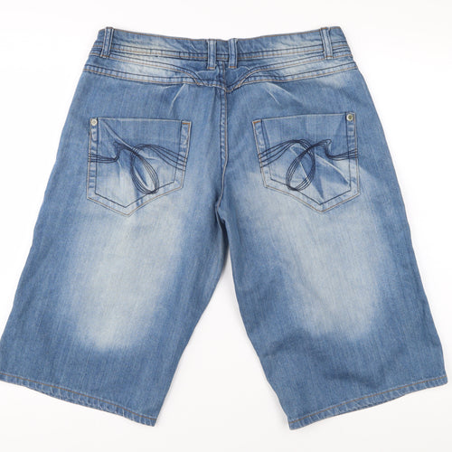 Next Women's Blue Bermuda Denim Shorts Size 14