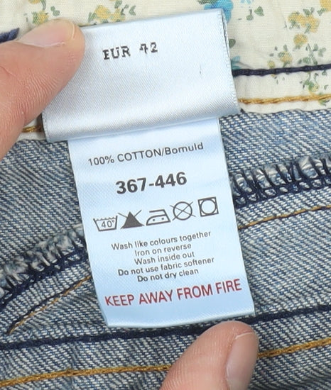 Next Women's Blue Bermuda Denim Shorts Size 14