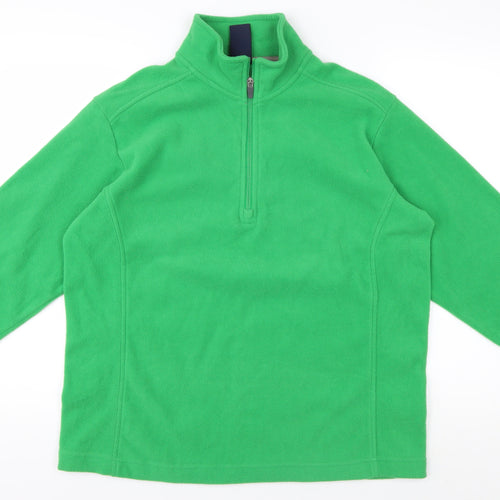Lands' End Men's Green 1/2 Zip Sweatshirt M Fleece