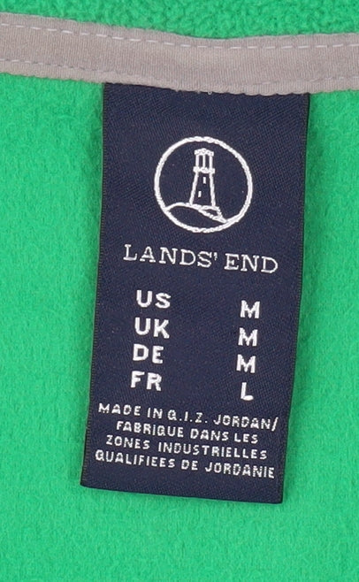 Lands' End Men's Green 1/2 Zip Sweatshirt M Fleece