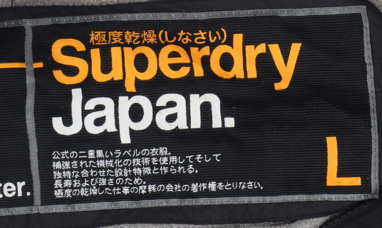 Superdry Men's Black Hooded Windbreaker Jacket L