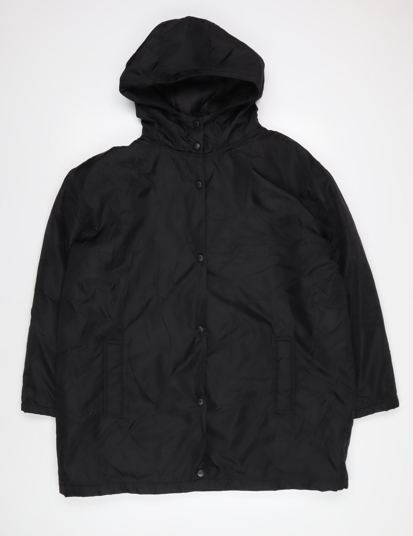ASOS Women's Black Hooded Parka Jacket, Size 8