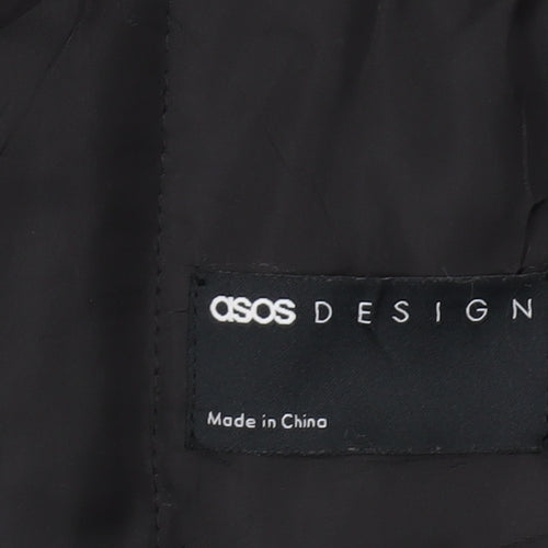 ASOS Women's Black Hooded Parka Jacket, Size 8