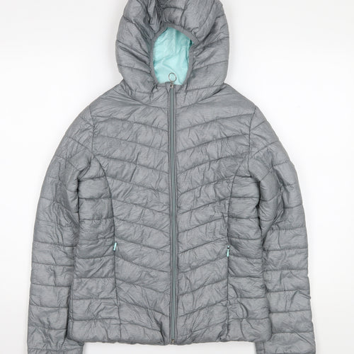 C&A Girls Grey Hooded Puffer Jacket 14 Years
