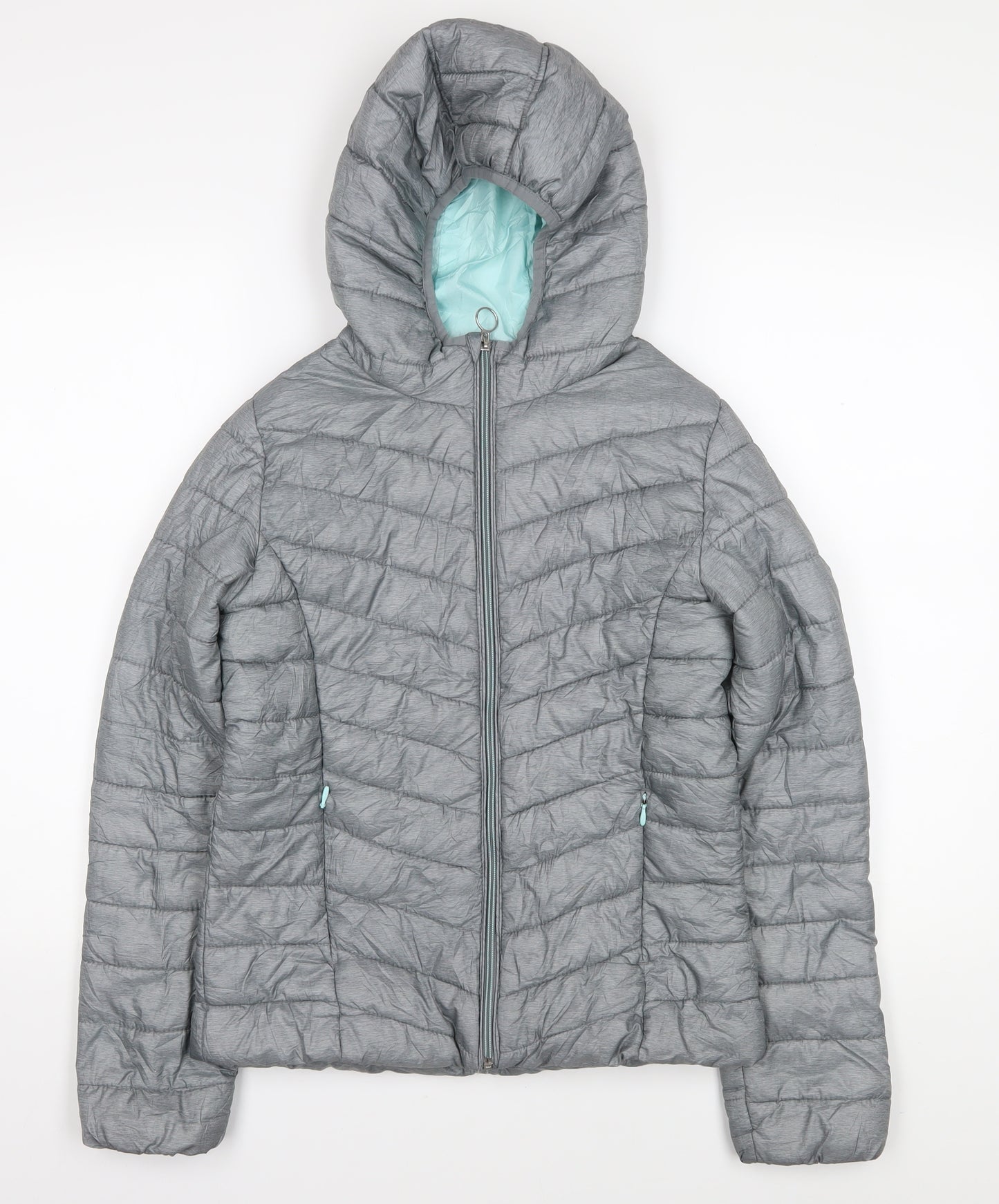 C&A Girls Grey Hooded Puffer Jacket 14 Years