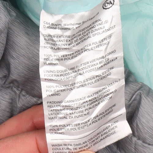 C&A Girls Grey Hooded Puffer Jacket 14 Years