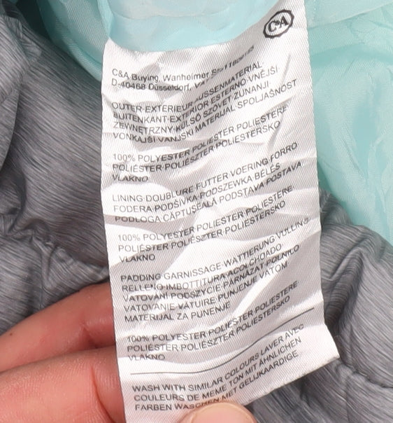 C&A Girls Grey Hooded Puffer Jacket 14 Years