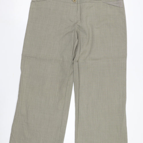 Betty Jackson Black Women’s Grey Wide-Leg Trousers, Size 14