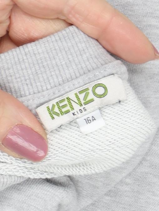 Kenzo Boys Grey Pullover Sweatshirt, Size 16, Graphic Print