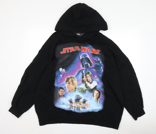 Bershka Star Wars Men’s Black Hoodie L Pullover Graphic