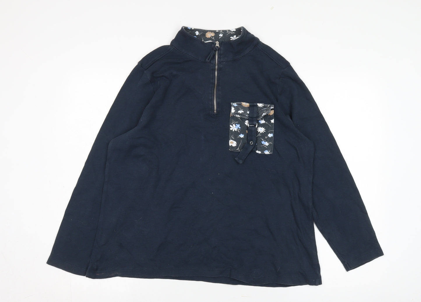 Tu Women's Blue 1/4 Zip Cotton Jacket Size 14