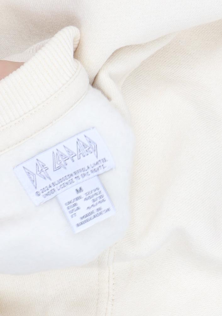Def Leppard Beige Graphic Print Pullover Sweatshirt M