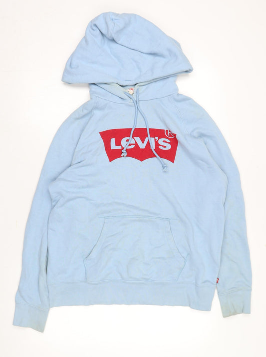 Levi's Men's Blue Pullover Hoodie M with Logo