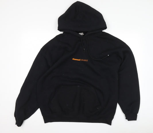 Channel ORANGE Men's Black Hoodie Size L Pullover Casual