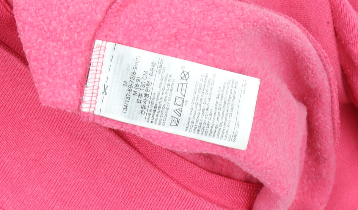 GAP Teens Pink Logo Full Zip Hoodie M