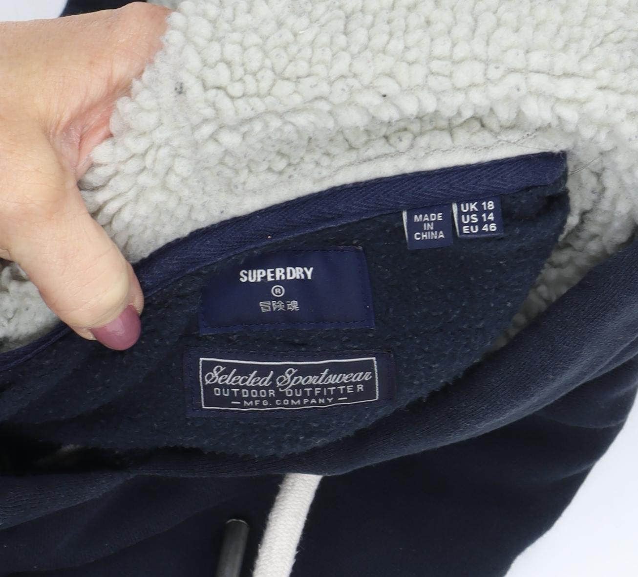 Superdry Women's Black Pullover Hoodie Size 18