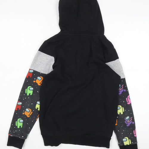 Among Us Boys Black Pullover Hoodie, 11-12 Years, Graphic Design