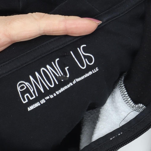 Among Us Boys Black Pullover Hoodie, 11-12 Years, Graphic Design