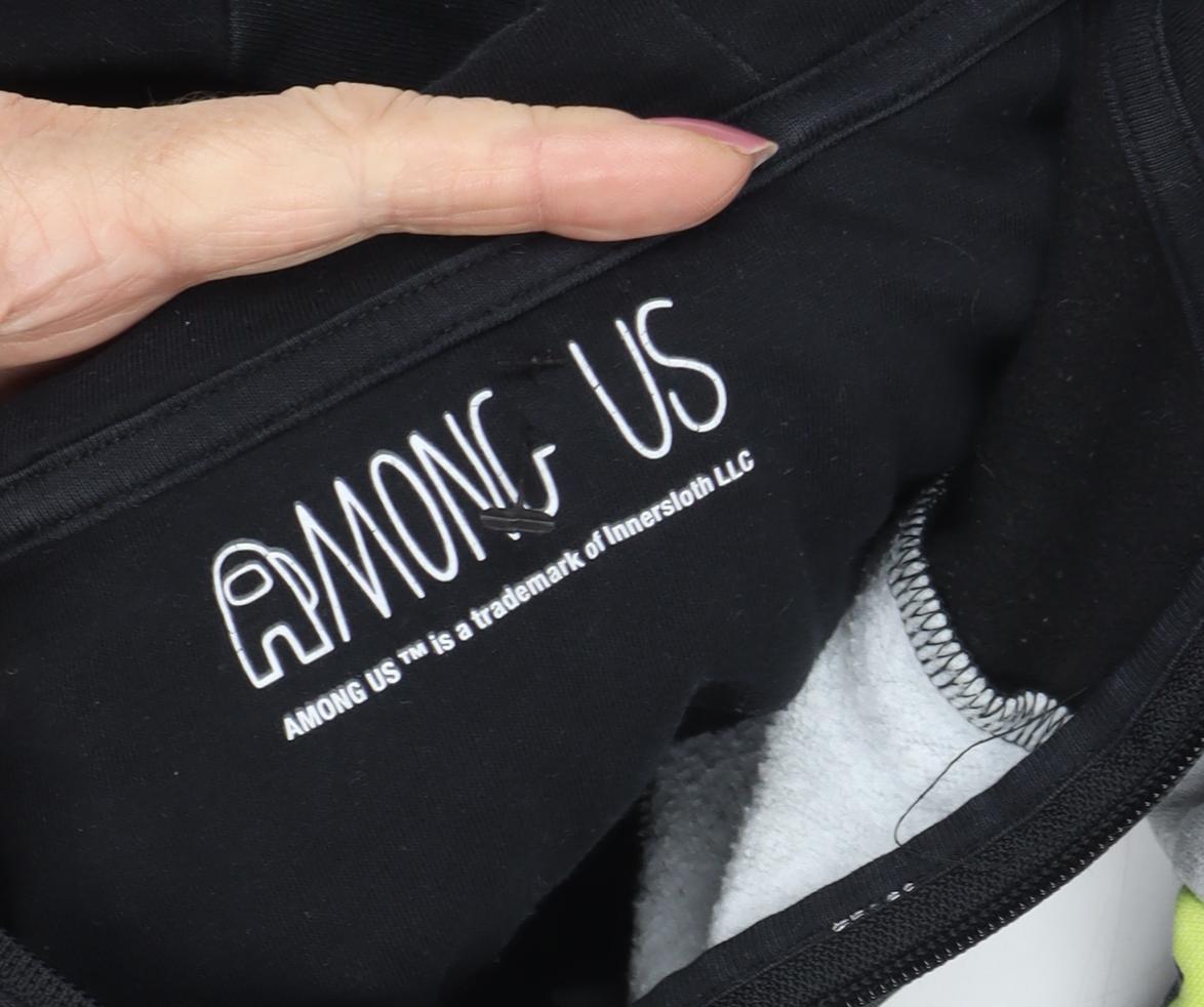 Among Us Boys Black Pullover Hoodie, 11-12 Years, Graphic Design