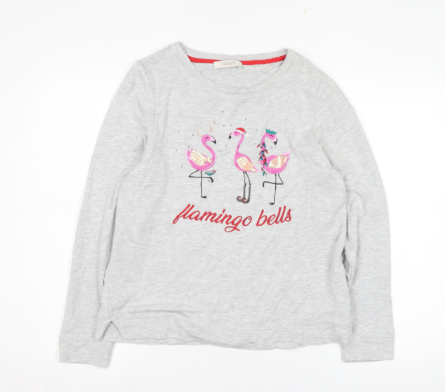 Oasis Grey Flamingo Sweatshirt Women S Pullover Casual