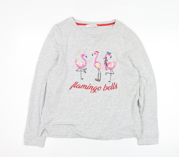 Oasis Grey Flamingo Sweatshirt Women S Pullover Casual