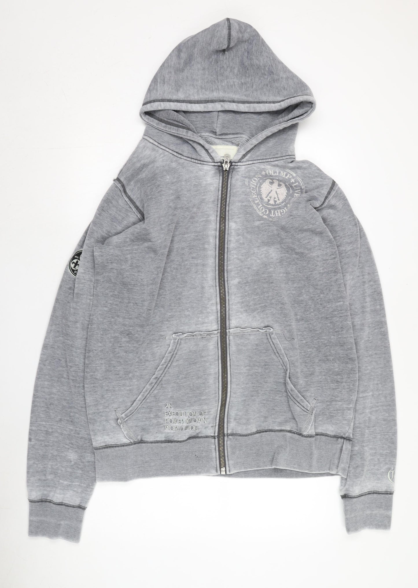 Olimp Men's XL Grey Hooded Cotton Casual Jacket